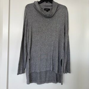 Karen Kane Heather Gray Cowl Neck Long Sleeve Soft Sweater Size Large